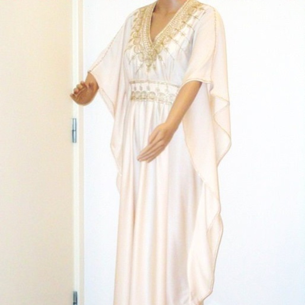 vintage 1970's xs kaftan goddess dress - Picture 2 of 5